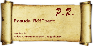 Prauda Róbert névjegykártya